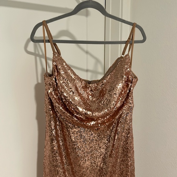 Revelry Skye rose gold sequin bridesmaid dress/formal gown. Only worn once! - Picture 4 of 6